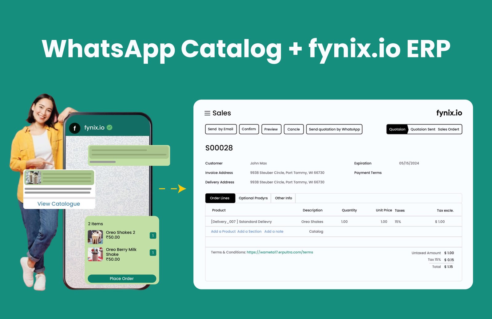 WhatsApp Catalog + Fynix ERP